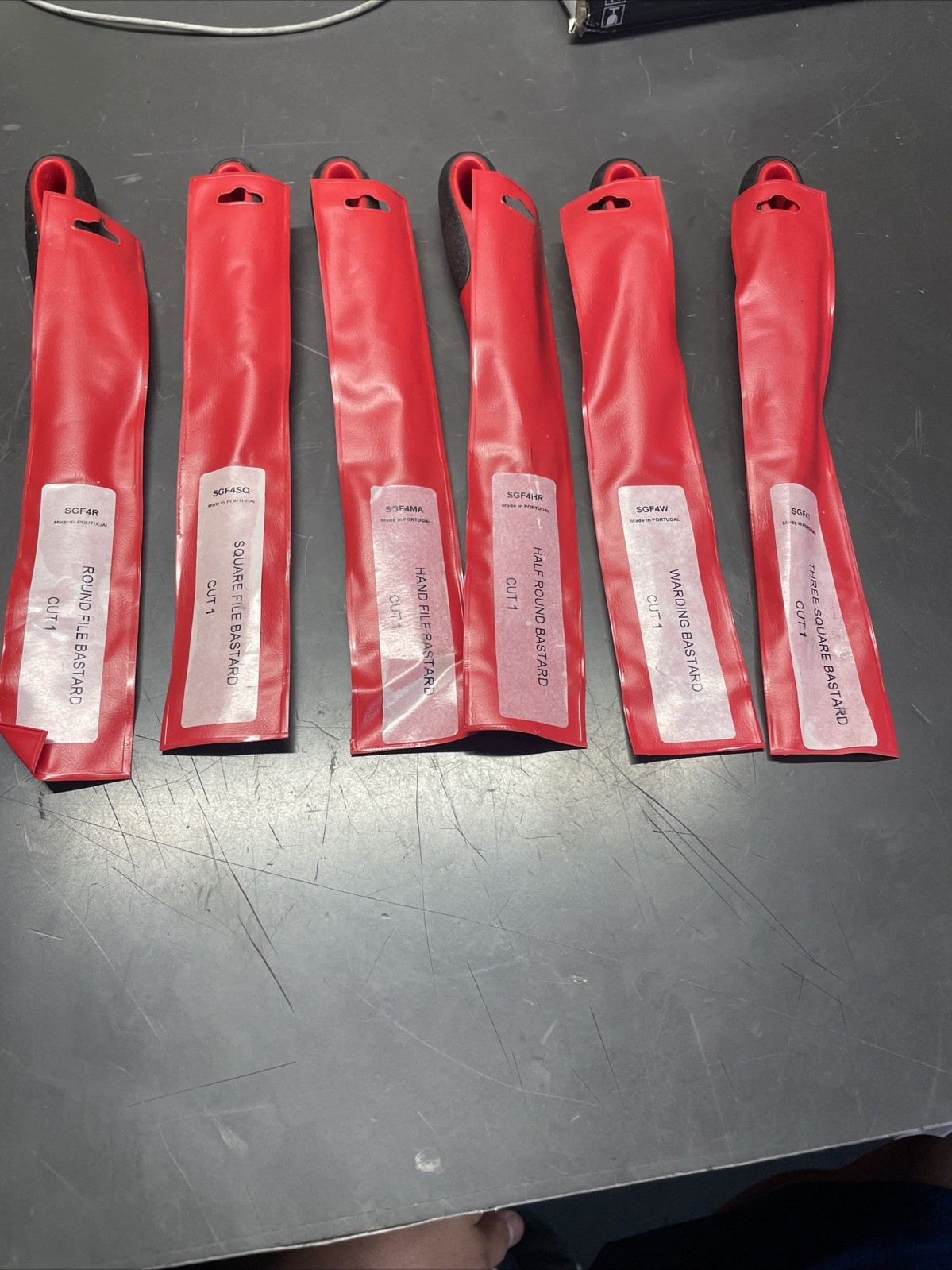 Snap On Tools NEW SGFMN106 6 Piece Red Soft Grip Handle Miniature File Set