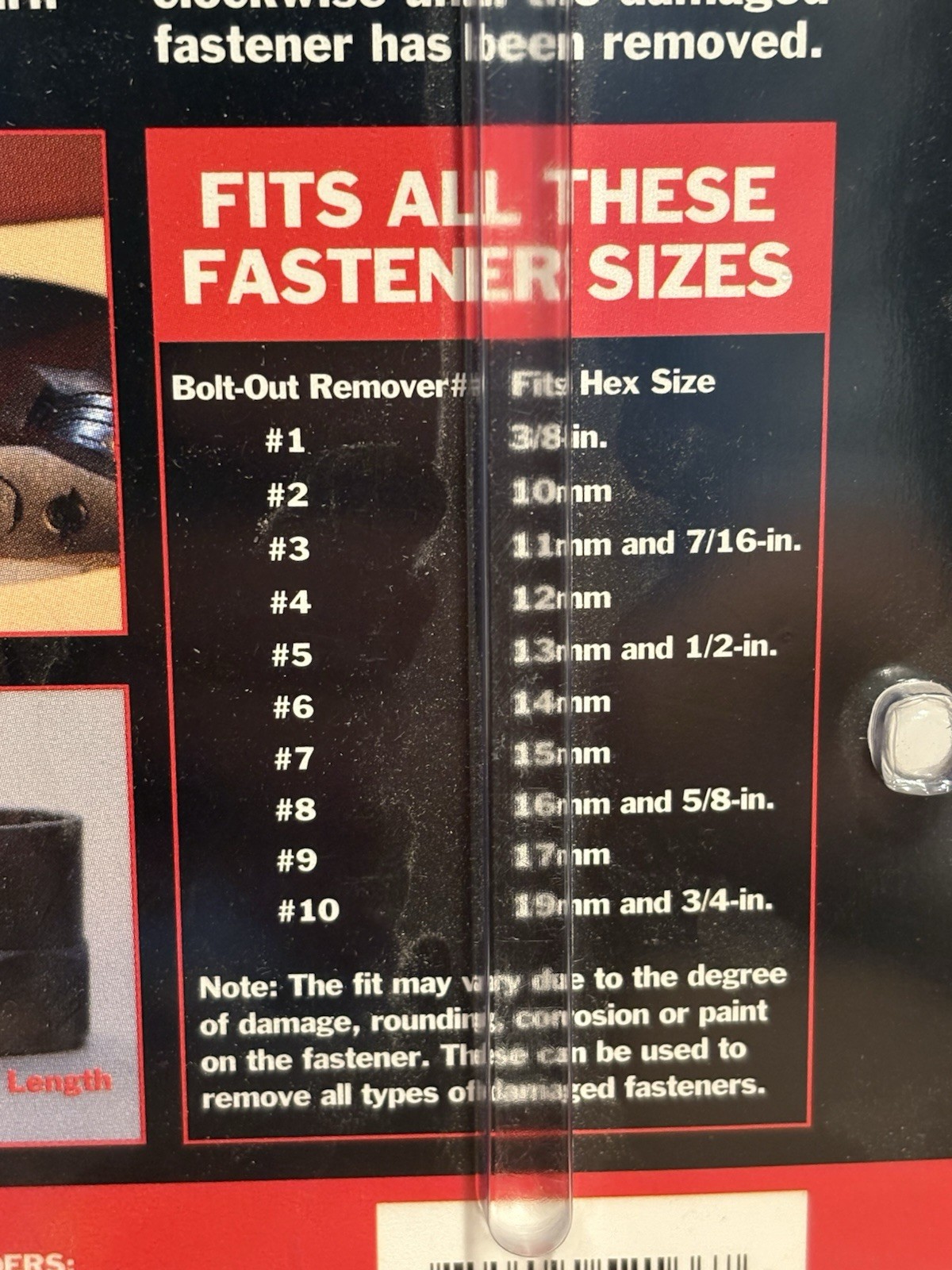 Craftsman 9-52166 Bolt Out 10-pc. Damaged Bolt /Nut Remover Set NEW