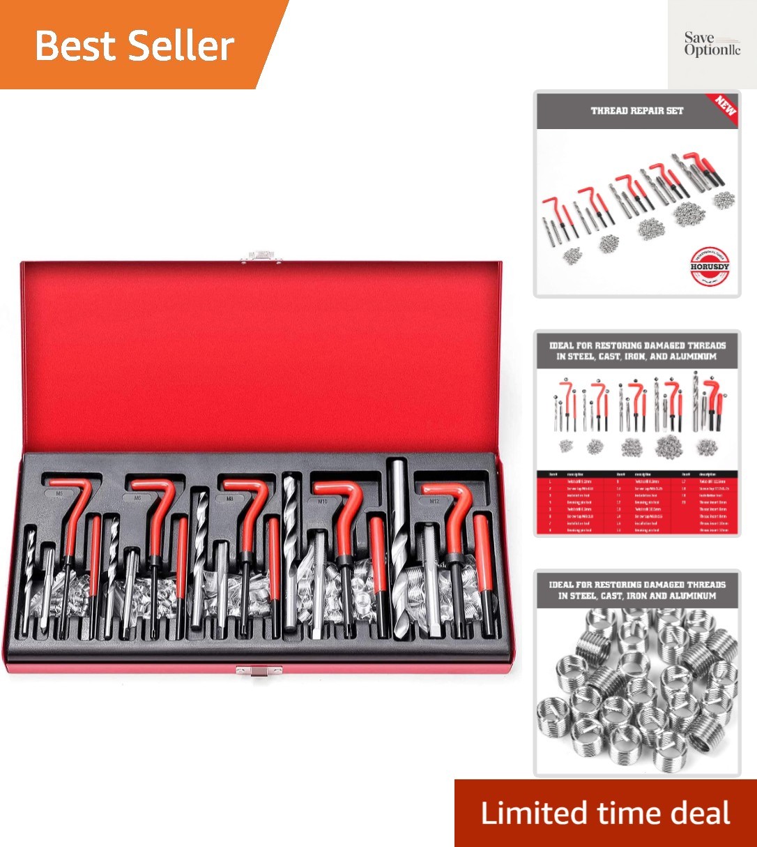 Metric Helicoil Thread Repair Kit: 1-Piece Heli Coil HSS Drills Inserts Taps …