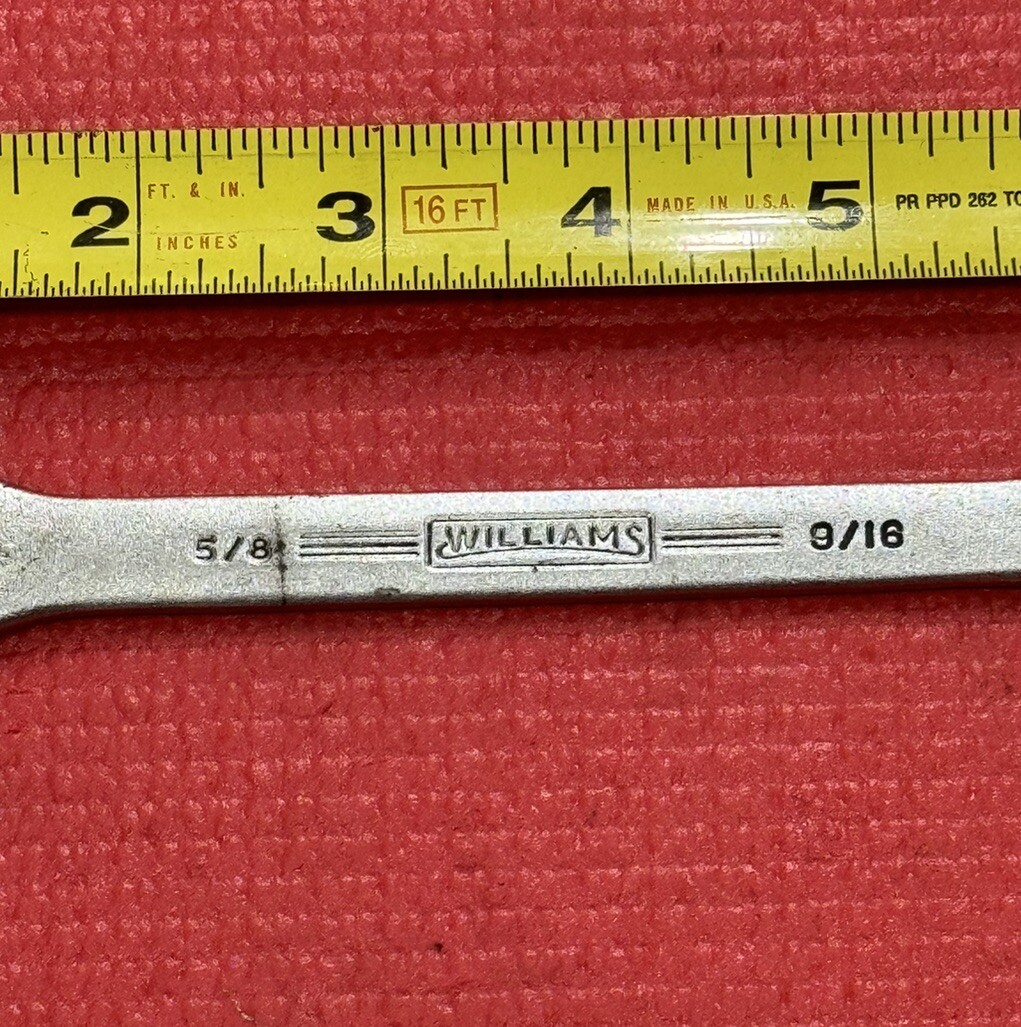 Vintage Wiliams Tools Superrench 1727, 5/8″ X 9/16″ Open End Wrench Made in USA