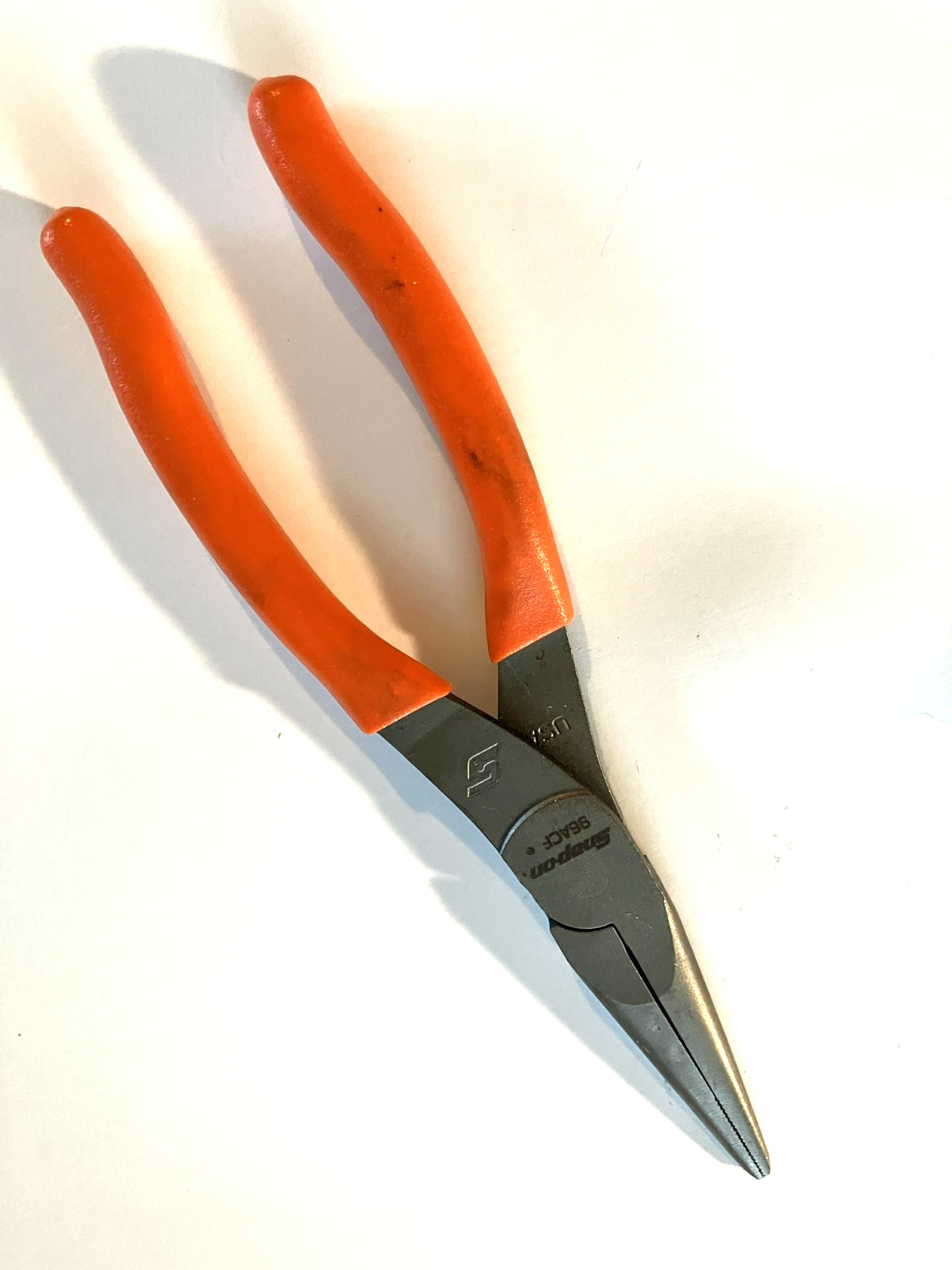 New Snap-on™ 96ACFO 8″ long Needle Nose Pliers with Orange Vinyl Grip