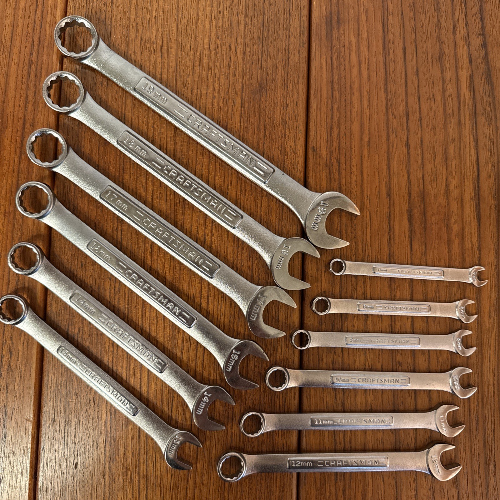 VTG Craftsman USA Metric Wrench Set 7mm-19mm V-Inverted -V VA 12pc