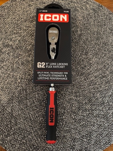 NEW Icon R1LKG 1/4” Drive Ratchet G2 9” Long Locking Flex Ratchet SEALED 70451