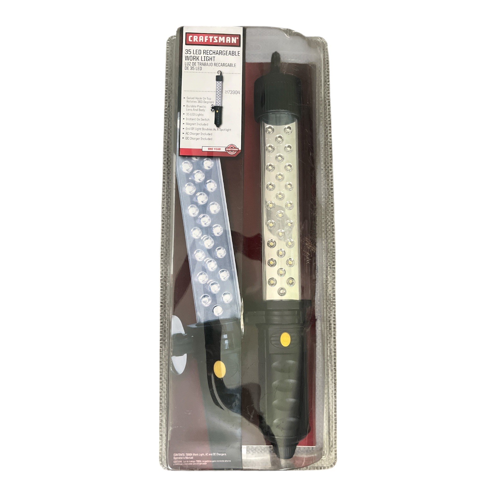 Craftsman Cordless Rechargeable 35 LED Work Light 73904 AC/DC Charging NIP