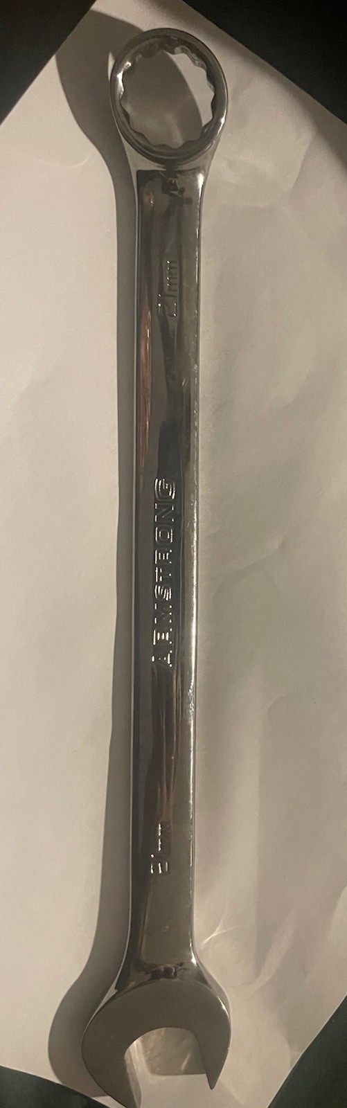 21mm ARMSTRONG 52-221 Chrome-Plated Long Combination Wrench 12 Point USA 21 mm