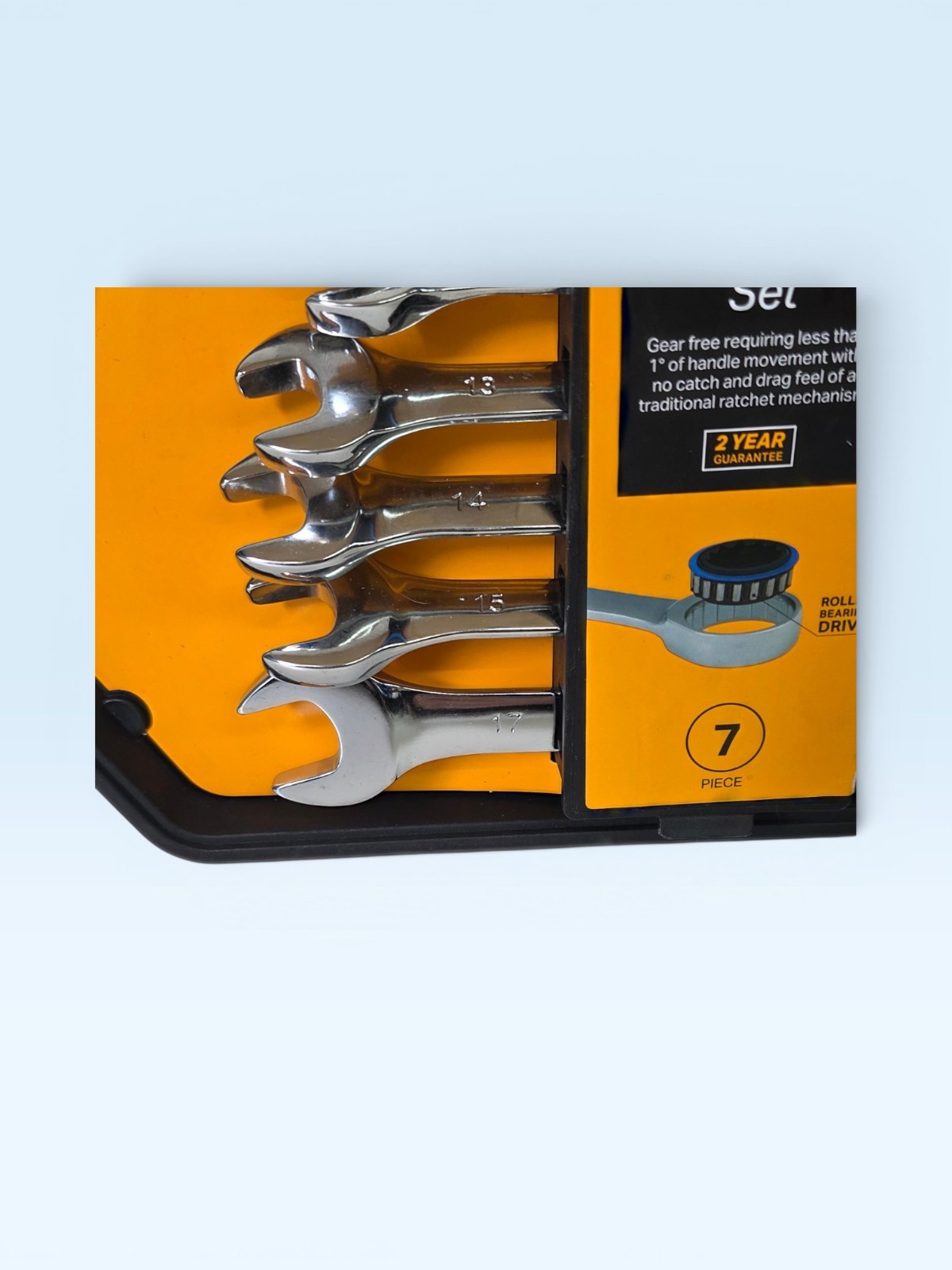 Halfords Advanced 7pc Gearless Ratchet Spanner Set 8-17mm Metric Wrench