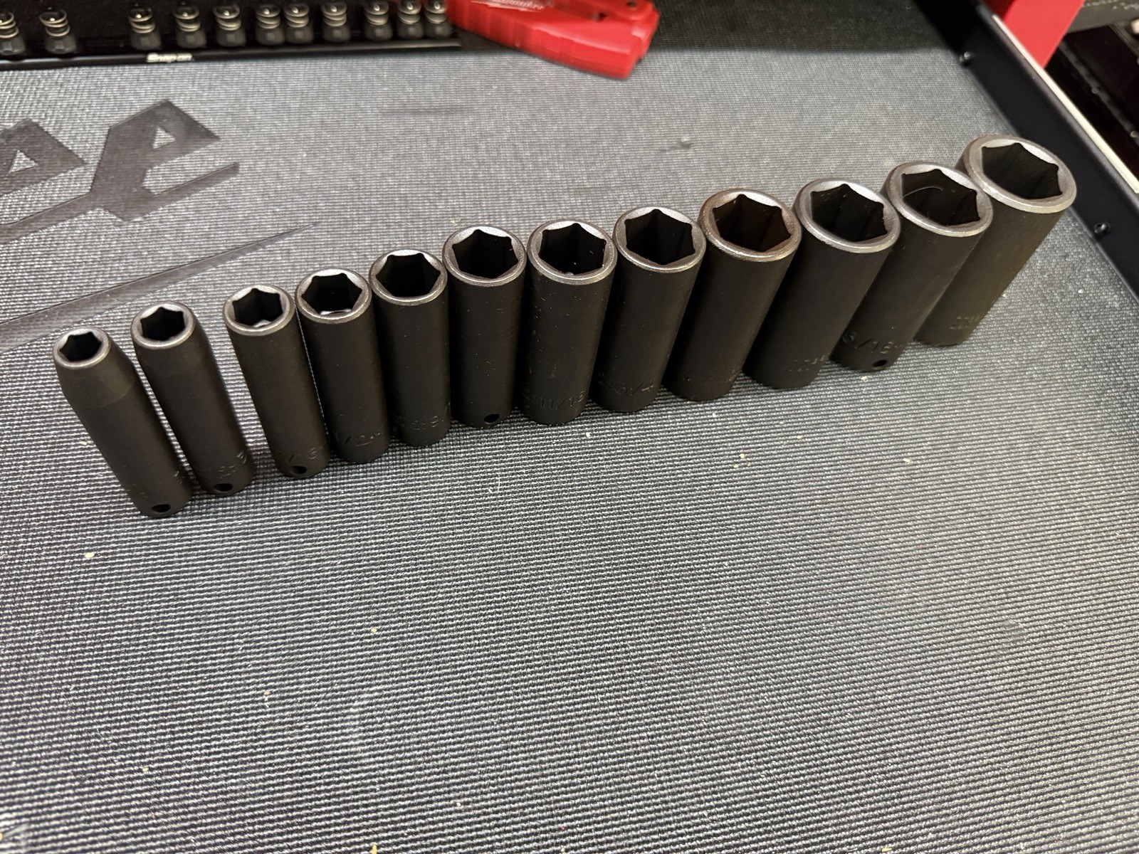 Proto 3/8 Drive Deep Well Impact Socket Set 12pc
