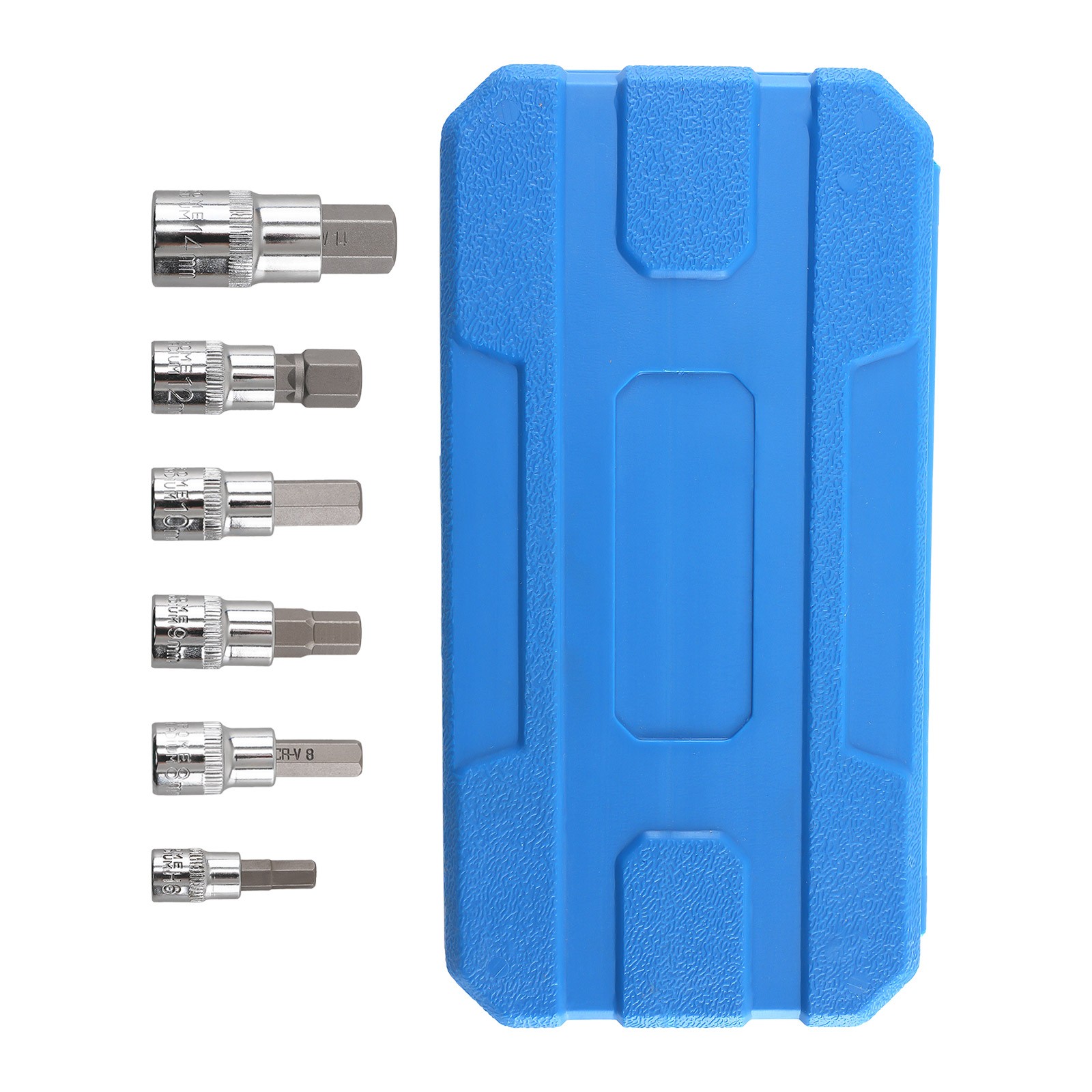 13 Pc Metric Hex Bit Socket Set 1/4 3/8 1/2 Drive CRV Steel 2-14mm Case