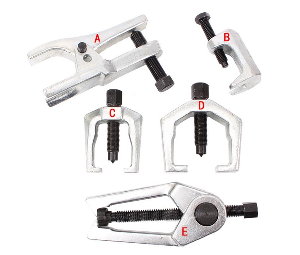 5PC FRONT END BALL SERVICE JOINT TIE ROD PITMAN ARM PULLER REMOVER TOOL KIT SET