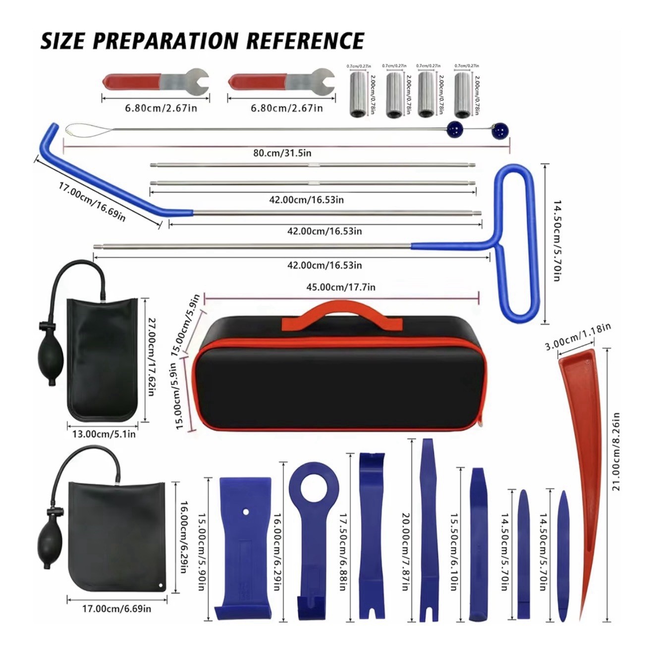 22PCS Car Trim Removal Tool Kit Auto Door Panel Dash Clip Repair Set w/ Air Pump