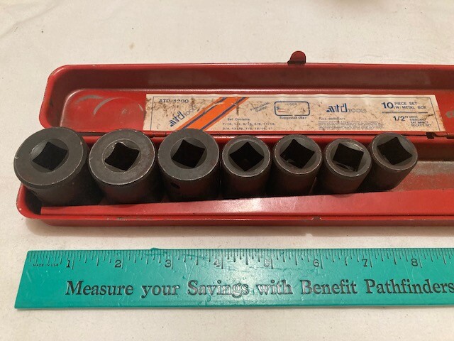 JAPAN QUALITY – ATD TOOLS 1/2″ DRIVE 6 POINT IMPACT SOCKETS (7) – FREE SHIP