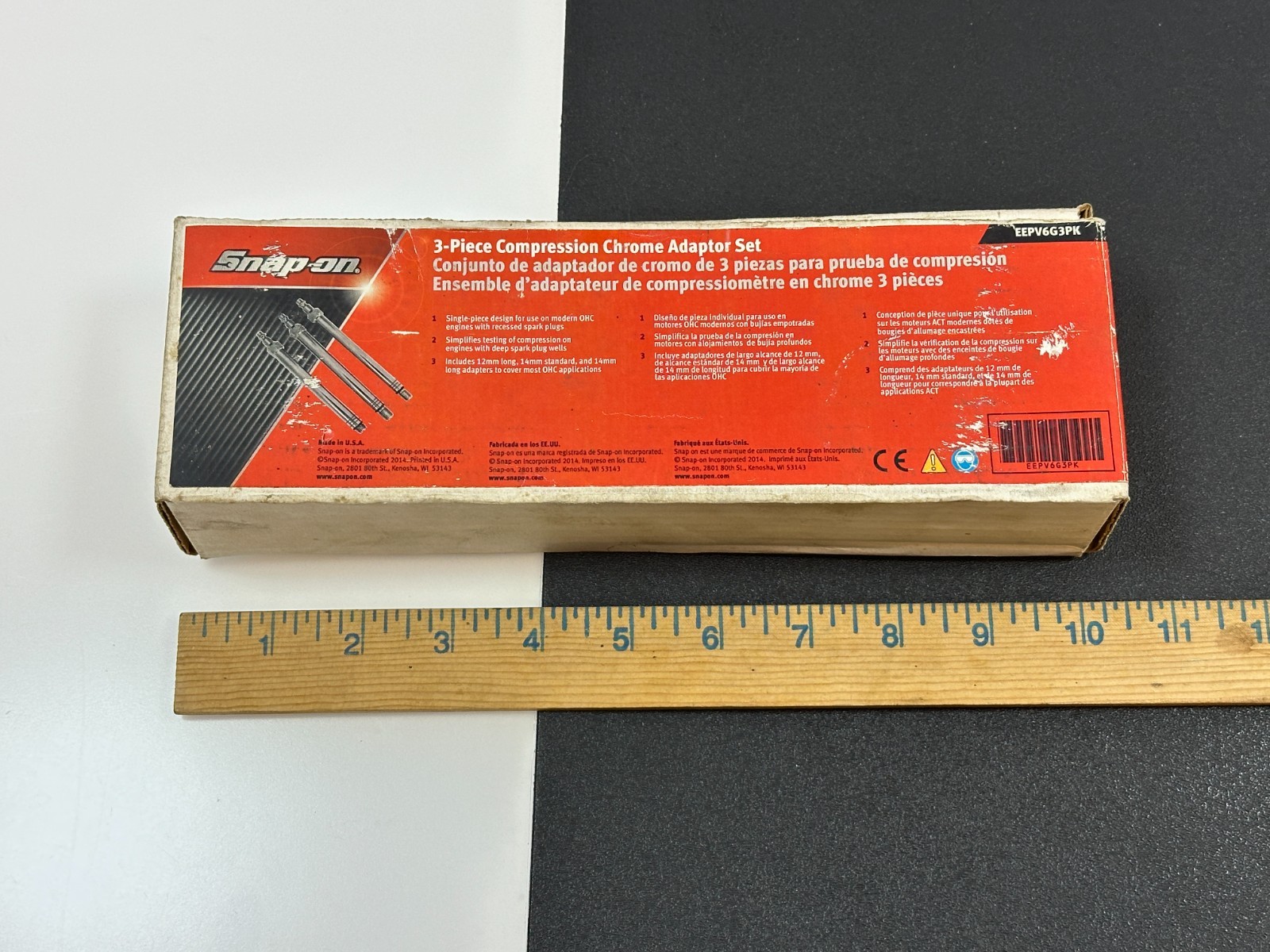 🇺🇸 Snap-on Tools USA 3pc EEPV6G3PK Chrome Compression Adaptor Set, Deep Reach