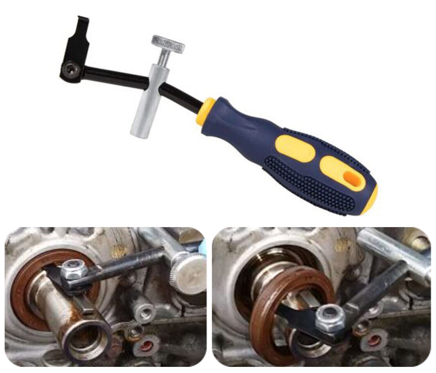 58430 Shaft Type Seal Puller W/ Spare Hook Crankshaft Camshaft Remover Auto Tool
