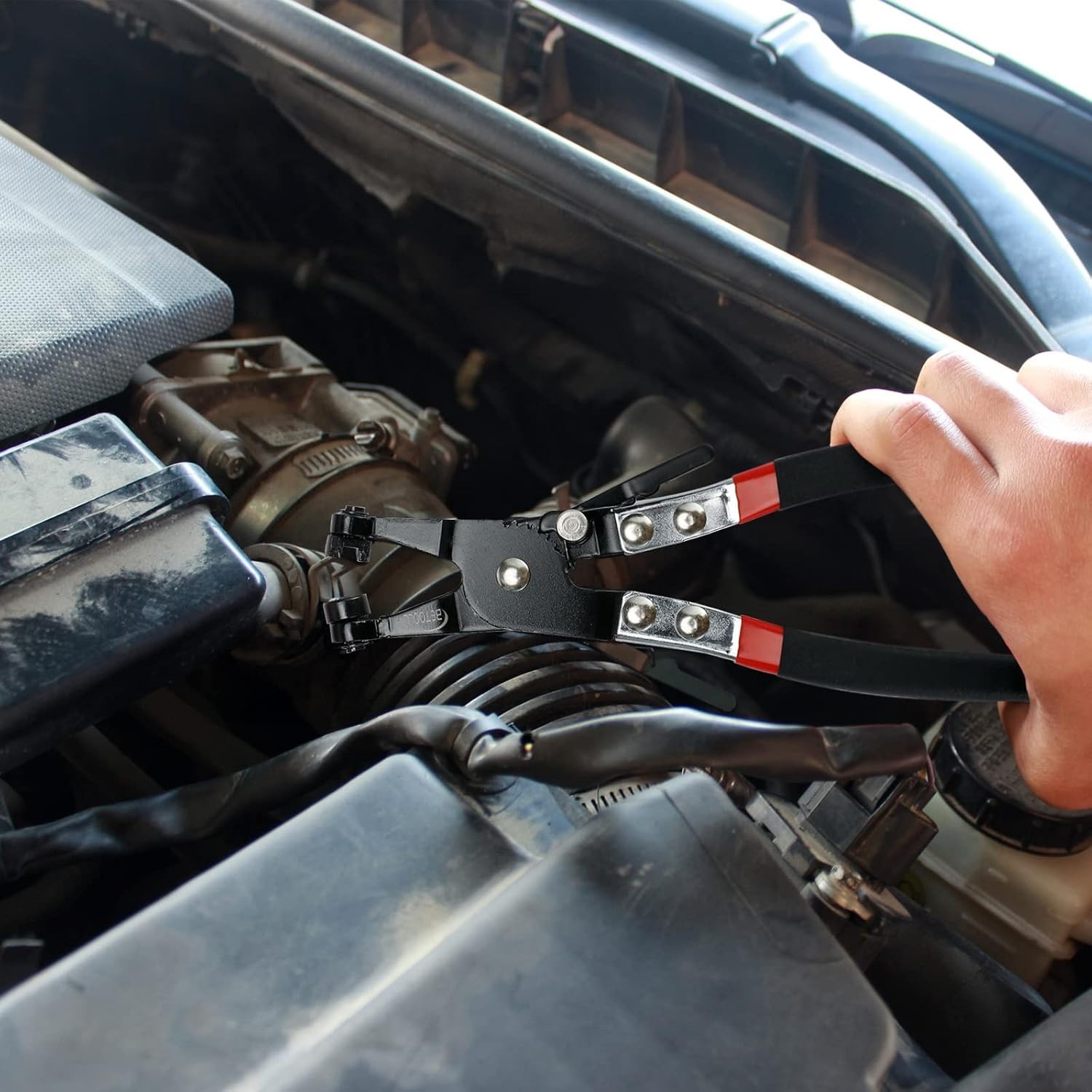 9pc Hose Clamp Pliers Set for Automotive – Red/Black