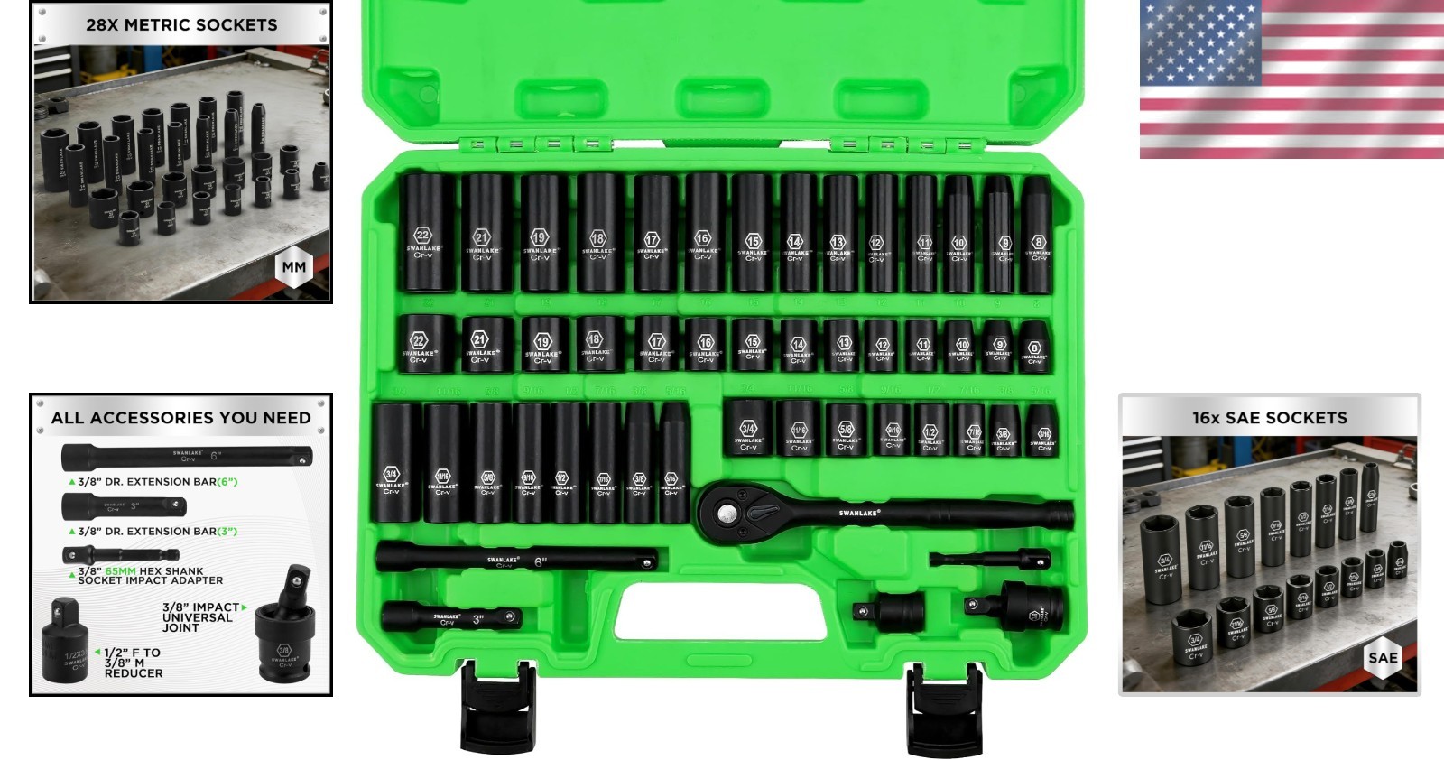High-Durability 50-Piece 3/8» Drive Socket Set – Ultimate Automotive Solution