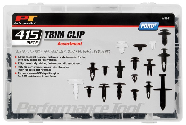 PERFORMANCE TOOL 415PC FORD TRIM CLIP ASST. WILW5241