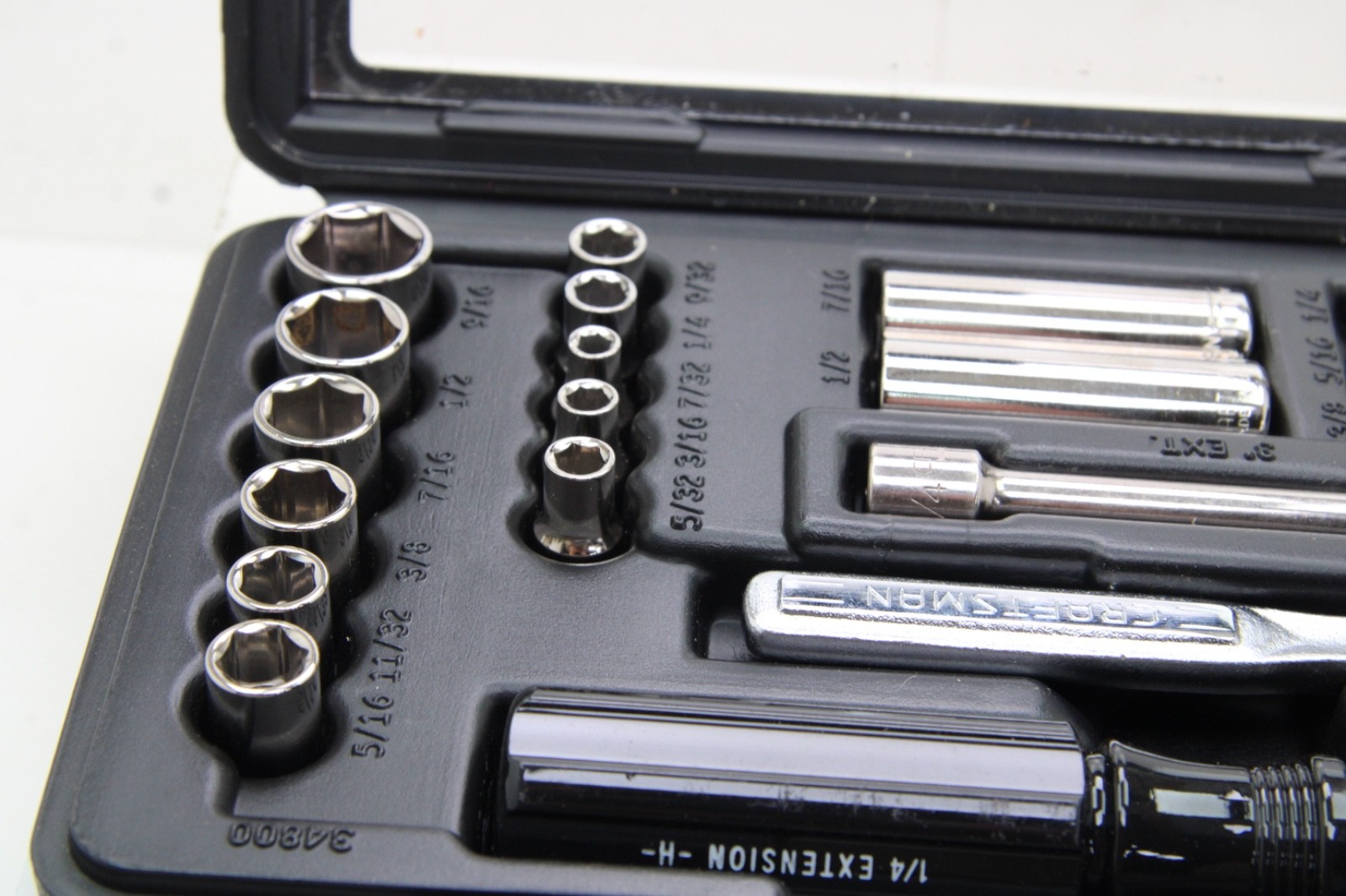 Craftsman 34800 1/4″ Drive 19 Piece SAE Chrome Socket Wrench Set Tool USA