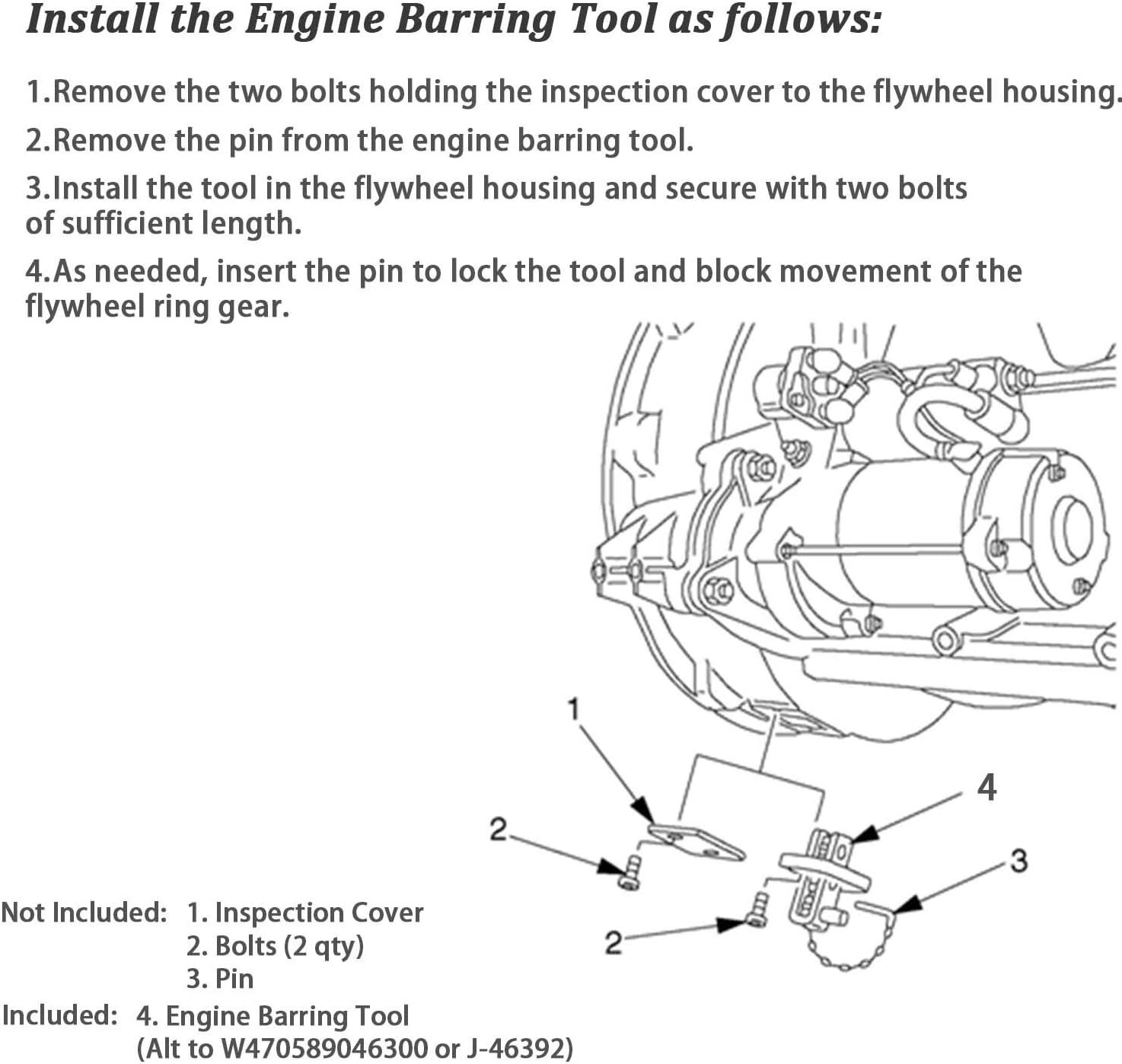 J-46392 Engine Barring Tool for Detroit Diesel DD13, DD15, DD16, MBE4000, MBE900