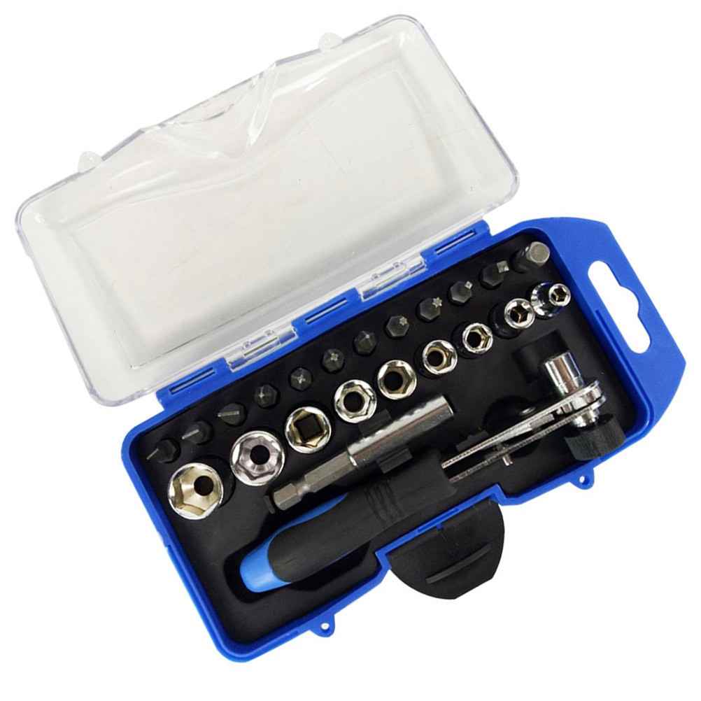 23 Pcs Ratchet Screw Driver Set Kit Mini Bit Spanner Wrench Tool