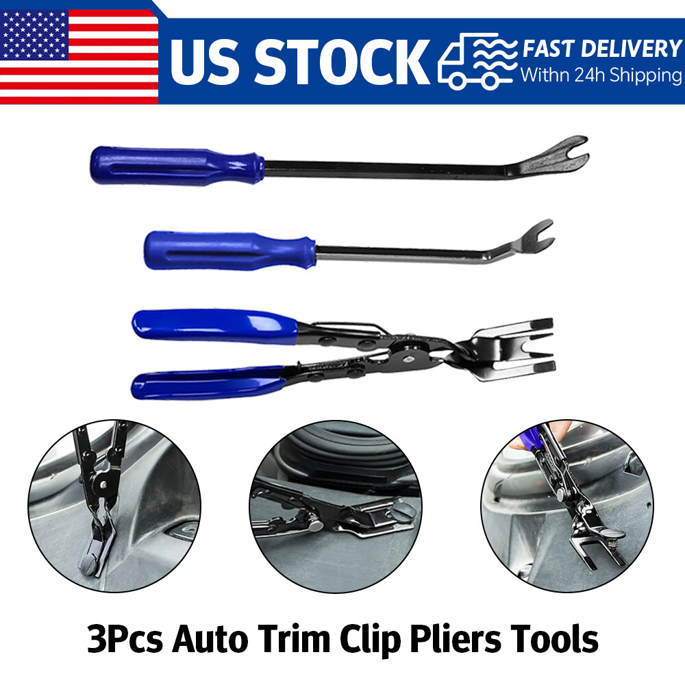Auto Trim Clip Remover Tool Removal Pliers Fastener Door Panel Retainer 3PCS Set