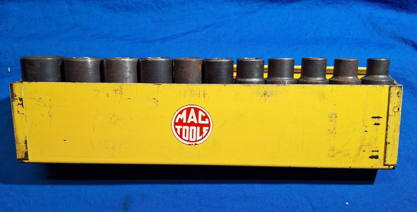 Mac Tools VDP 11pc METRIC 1/2″ dr DEEP 6pt impact socket set 24mm-10mm W/ Tray