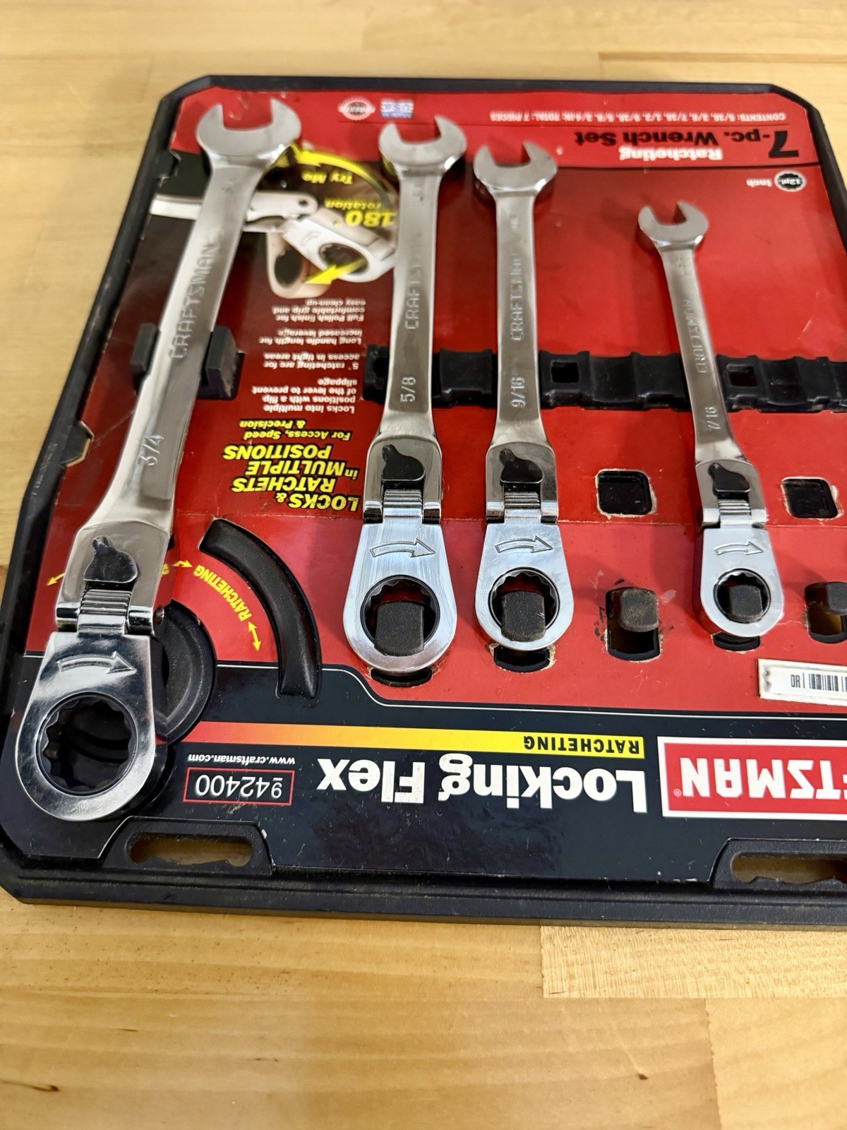 USA Craftsman Locking Flex Ratchet SAE 12PT (Set of 4)