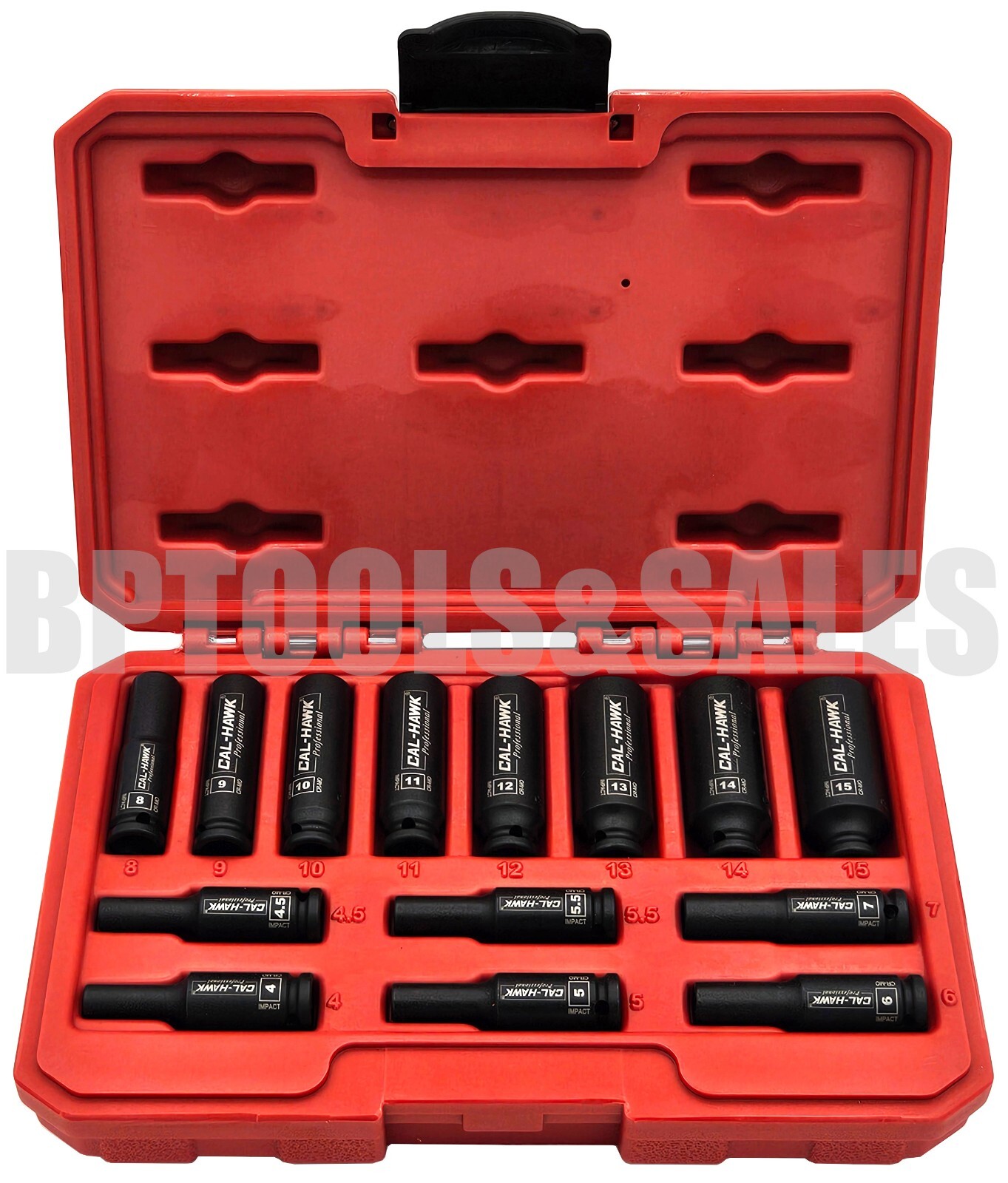 14pc 1/4″ DR. Magnetic Deep Impact Socket Set 6-Point (METRIC) 4mm to 15mm