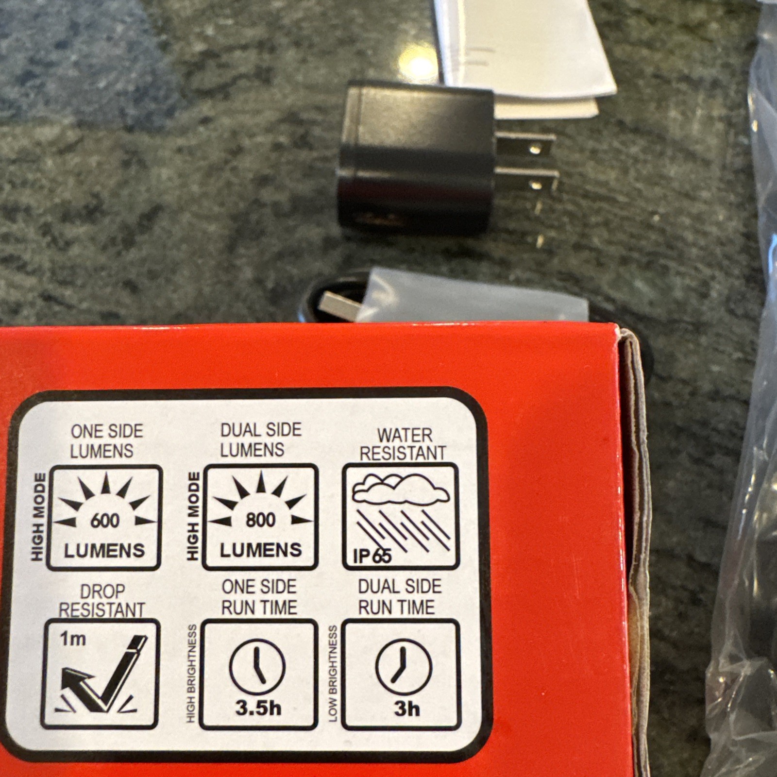 Snap on ecard062o dual sided flex light-rechargeable 600-800 lumens new