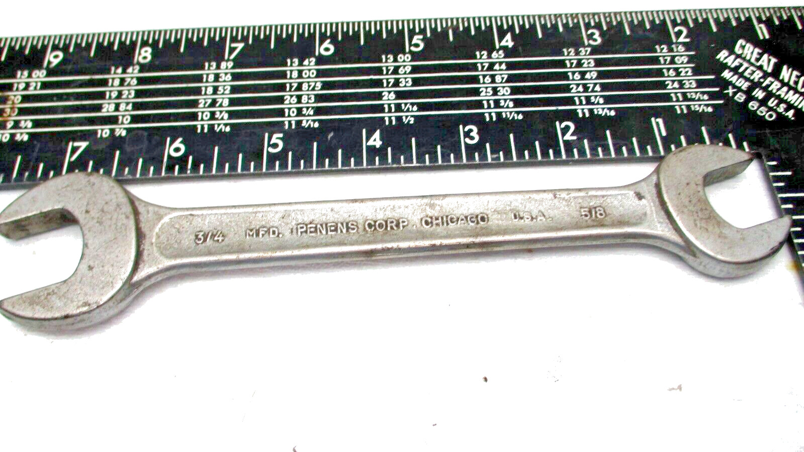 MFD. PENENS CORP-CHICAGO USA DOUBLE OPEN END WRENCH, 3/4″ x 5/8″