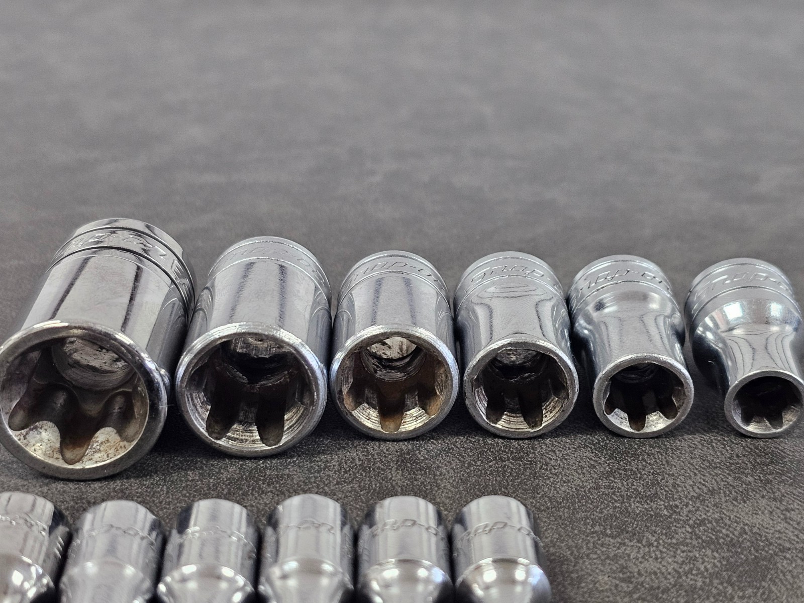 Snap-On 12pc Torx Combination Drive E4-E20 Shallow Socket Set 1/4″ 3/8″ 1/2″