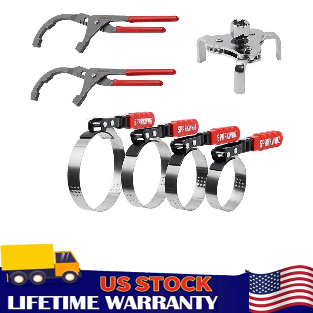 7pcs Swivel Oil Filter Wrenches & Pliers Removal Tool w/ 3-Jaw 2-3/4″ – 5-1/4″