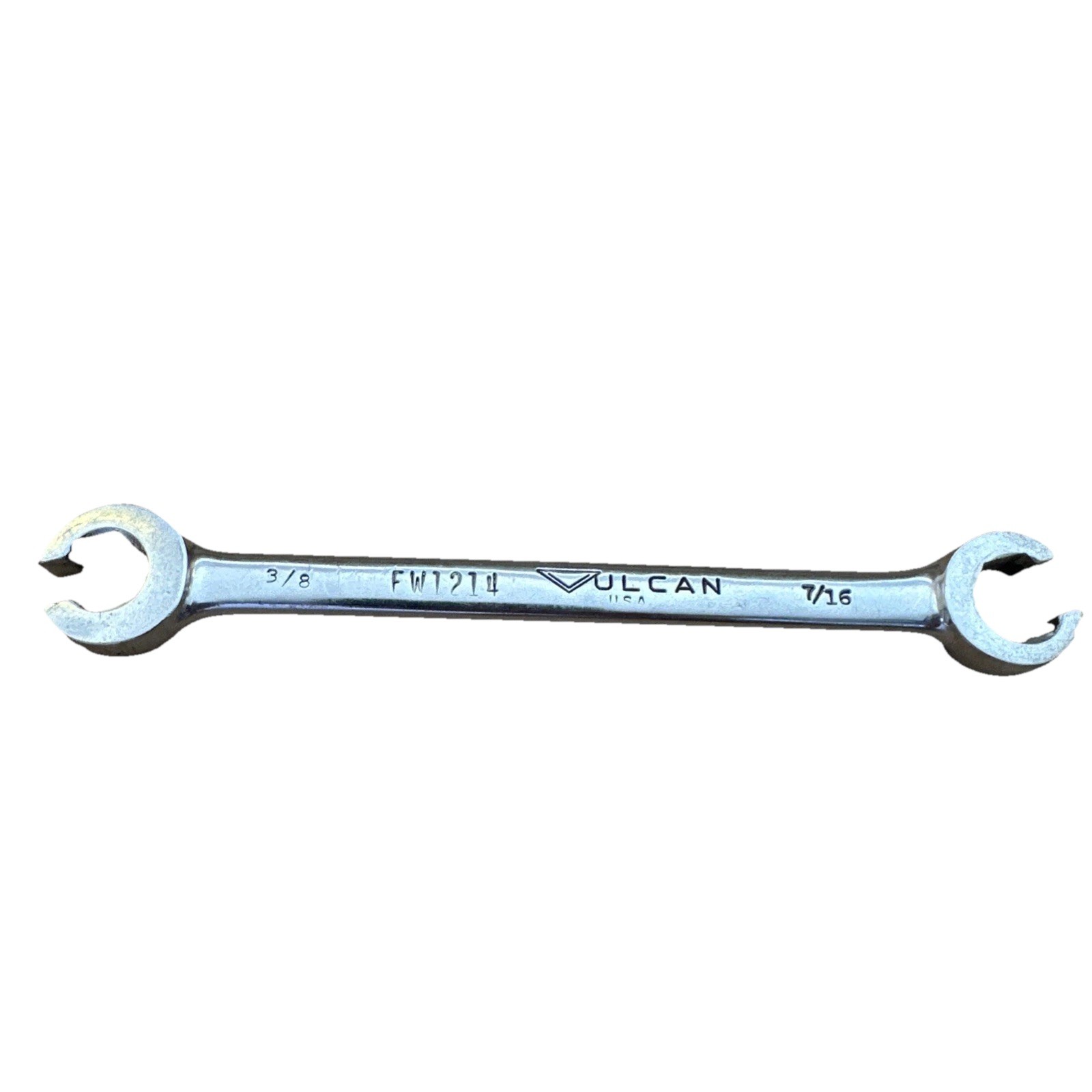 Vintage Vulcan Flare Nut Line Wrench 3/8” X 7/16” Inch SAE Made In USA FW1214