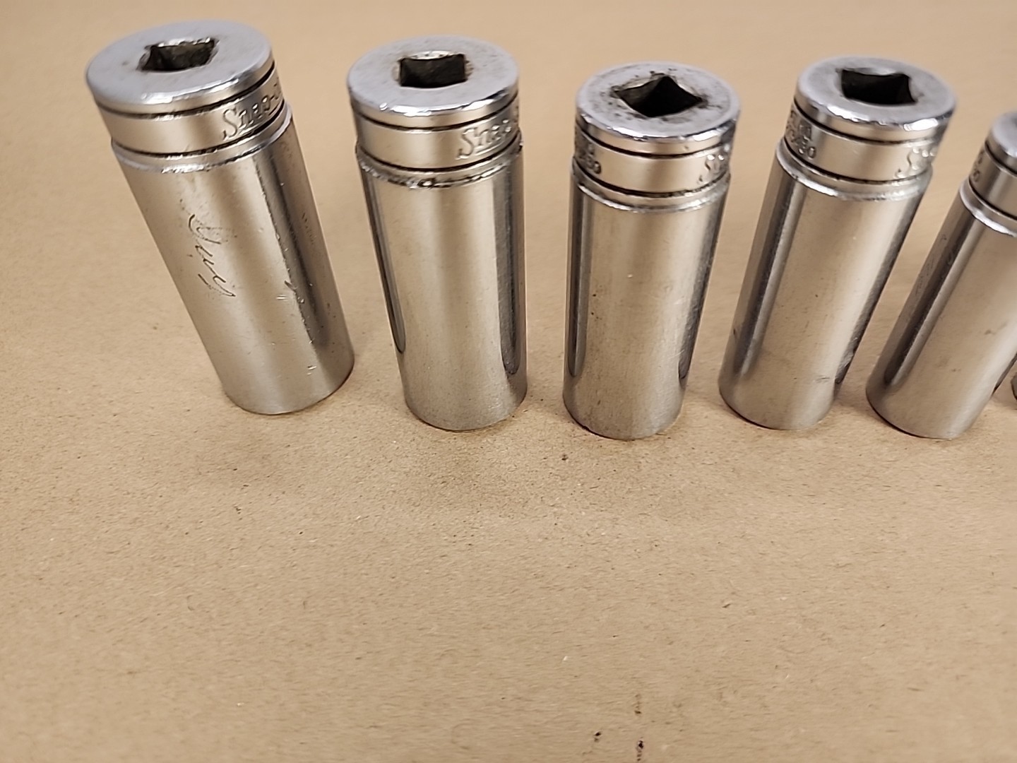 Snap-on Tools 8pc 3/8″ Drive SAE 12pt Deep Standard Sockets SF081-SF241
