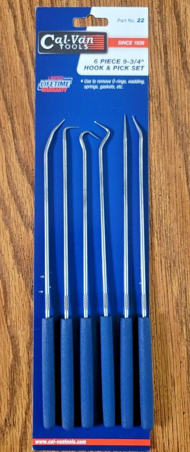 Cal Van 6pc 8-3/4″ Long Hook and Pick Set w/ Cushion Textured Grips #22