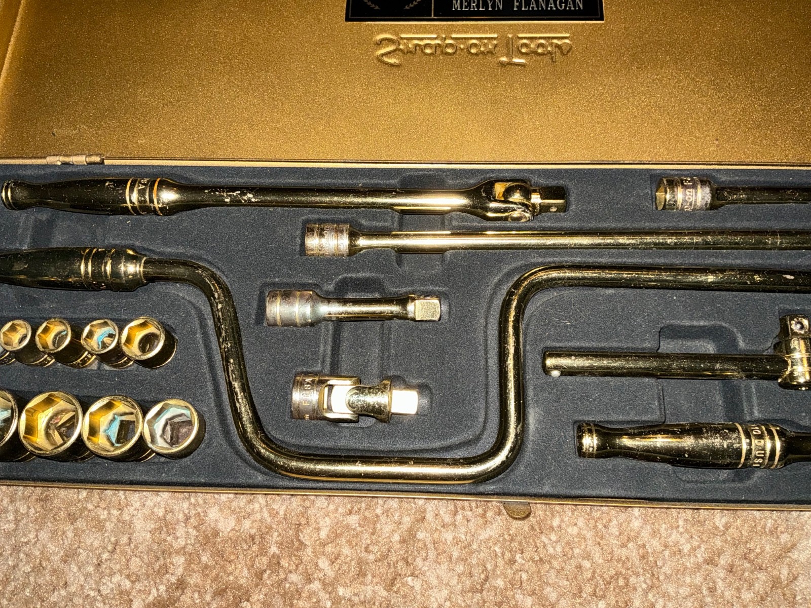 Snap-On Tools RARE 1970 50th Anniversary Collectors Gold 3/8 Service Set KRA-284
