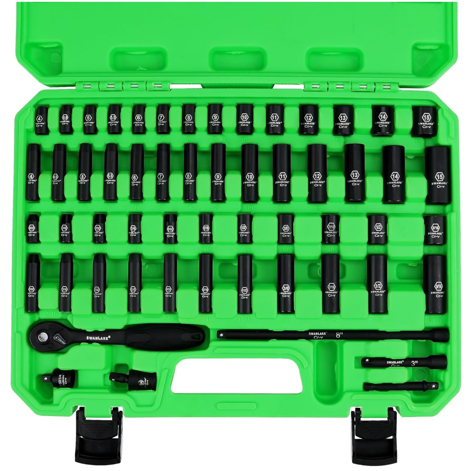 Professional SAE & Metric Socket Set with Ratchet