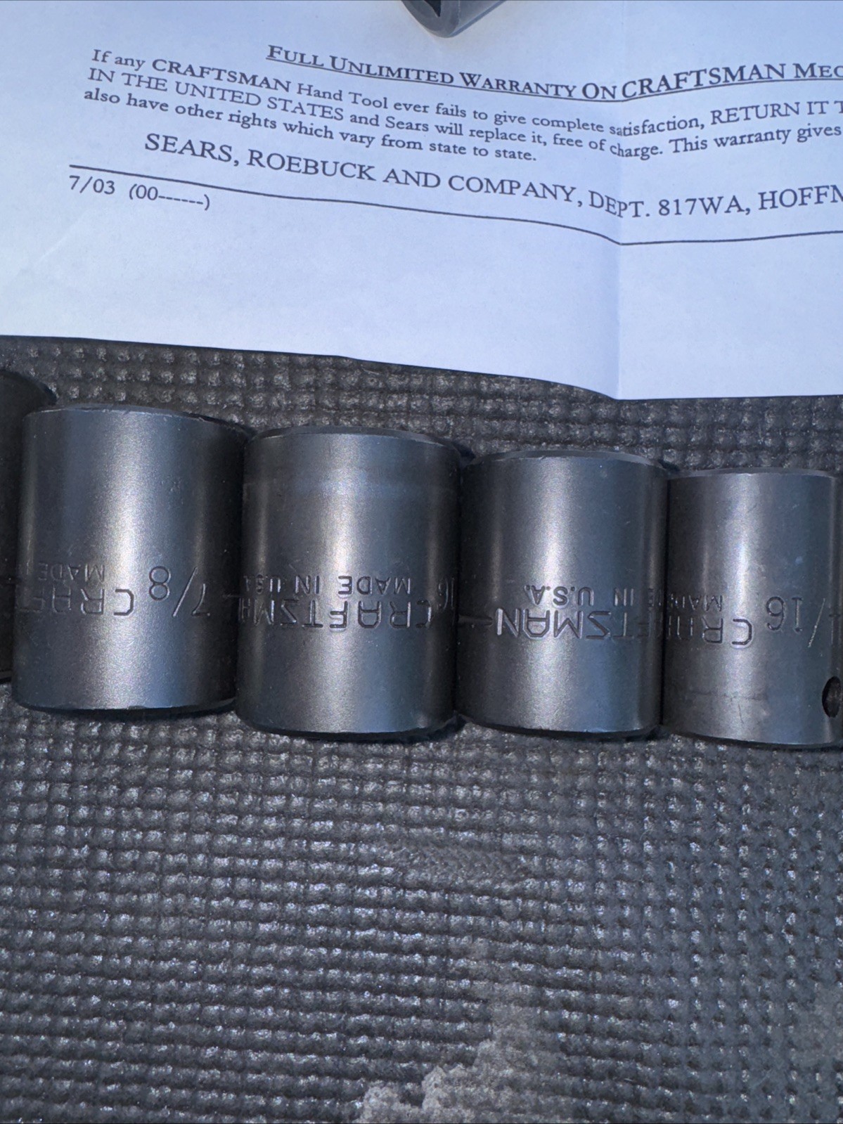 Sears Craftsman USA Nos Impact socket Set Catalog 1/2” Drive SAE 19970 GK