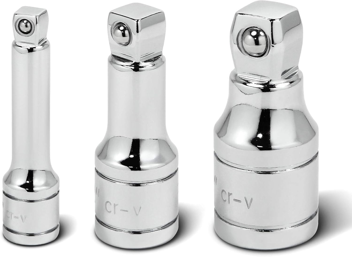 Powerbuilt 1/2-inch Drive Wobble Extension Set, 3 1/4″,3/8″,1/2″Dr., Silver