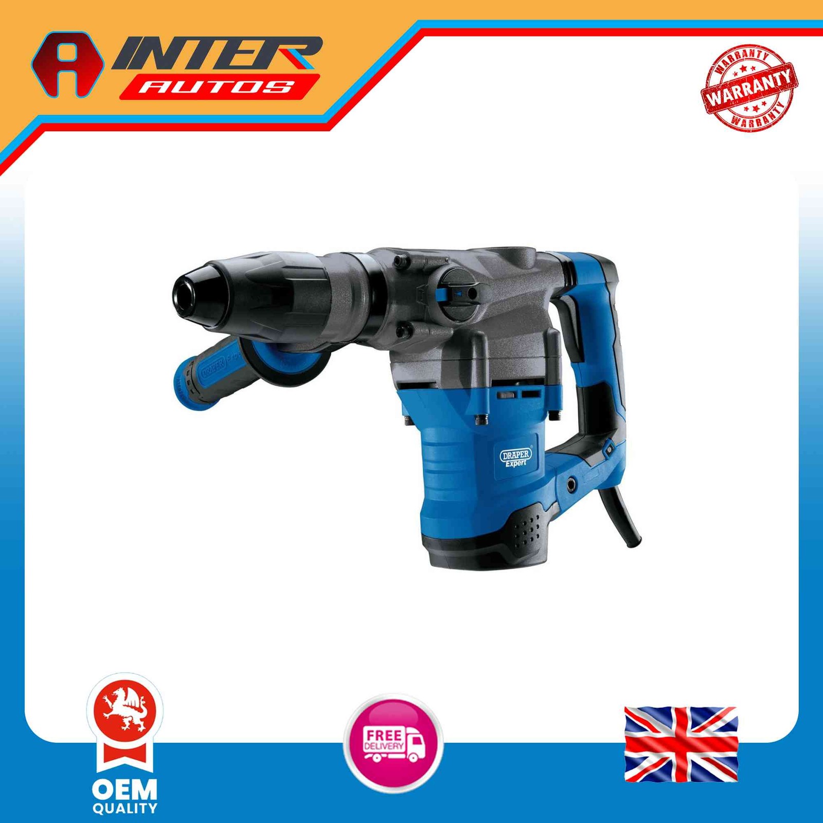 230V Draper Expert SDS MAX Rotary Hammer Drill, 7kg, 1600W 08936