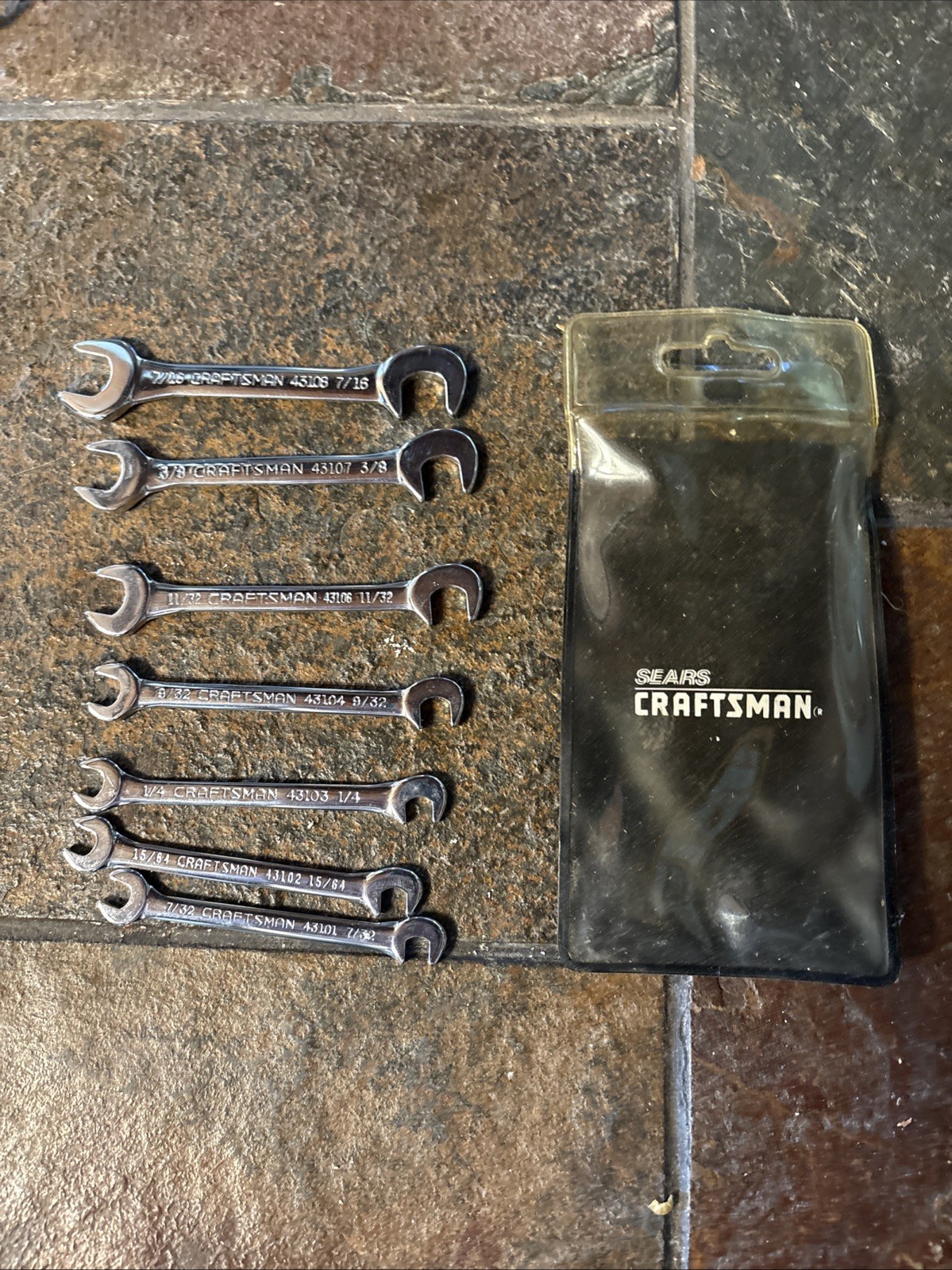 Craftsman Tools 7 pc Open End Ignition Wrench Set 44778 USA Missing 15/16