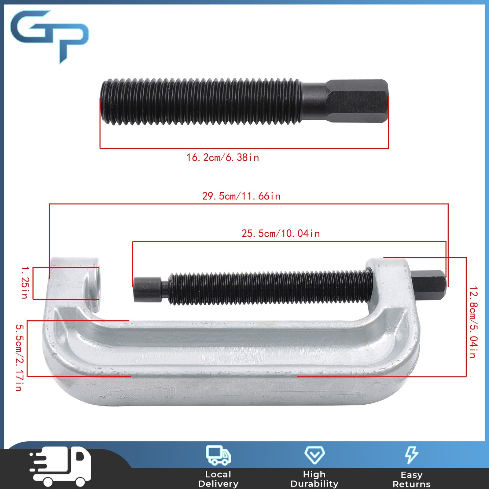Gray Pneumatic Tool 78100 Goliath Ball Joint XL C-Frame Press New