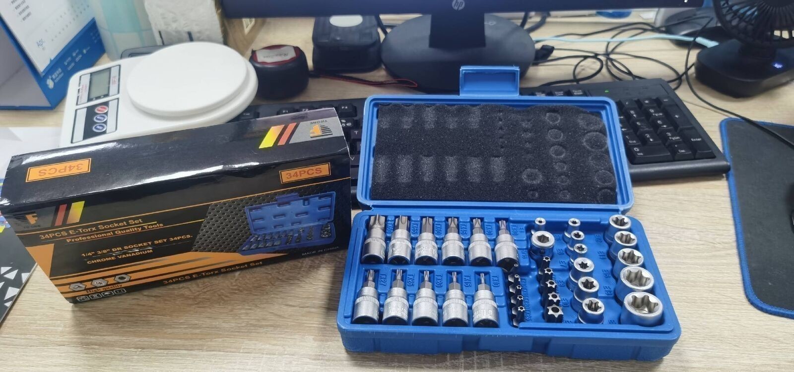 34Pcs Drive Male Female Torx Star Bit Socket E-socket Set Handheld Tool Case USA