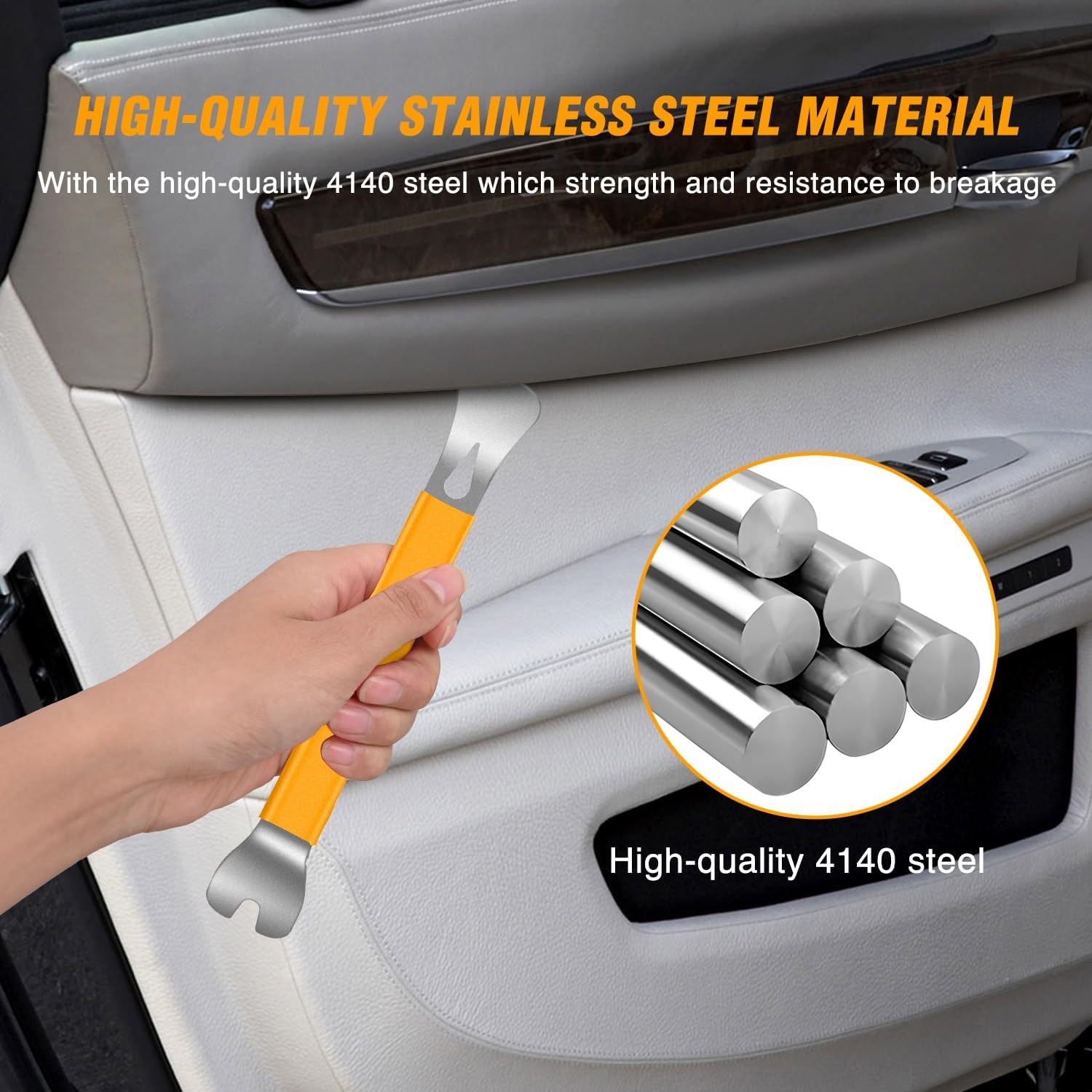 11PCS Trim Removal Tool Kit Metal & Nylon Pry Tools Set for Car Door Panel
