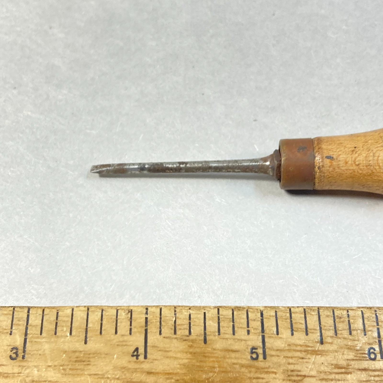 Vintage Screwdriver Fine Flat Tip Wood Handle Jeweler Toolmaker