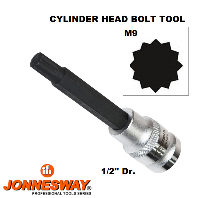 JONNESWAY AI050080 1/2″ Dr. M9 CYLINDER HEAD BOLT TOOL FOR TOYOTA