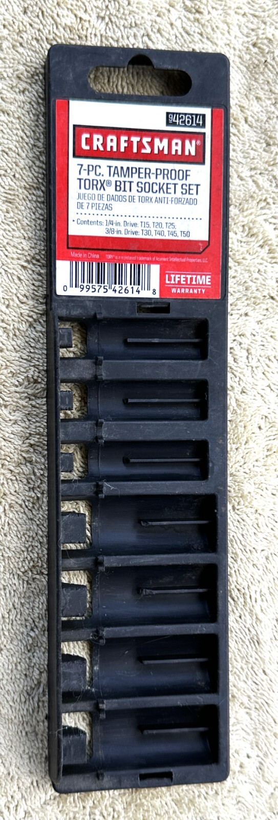 CRAFTSMAN TAMPER PROOF TROX BIT SET AS PICTURED AND DESCRIBED NO. 9-42614-INCOMP