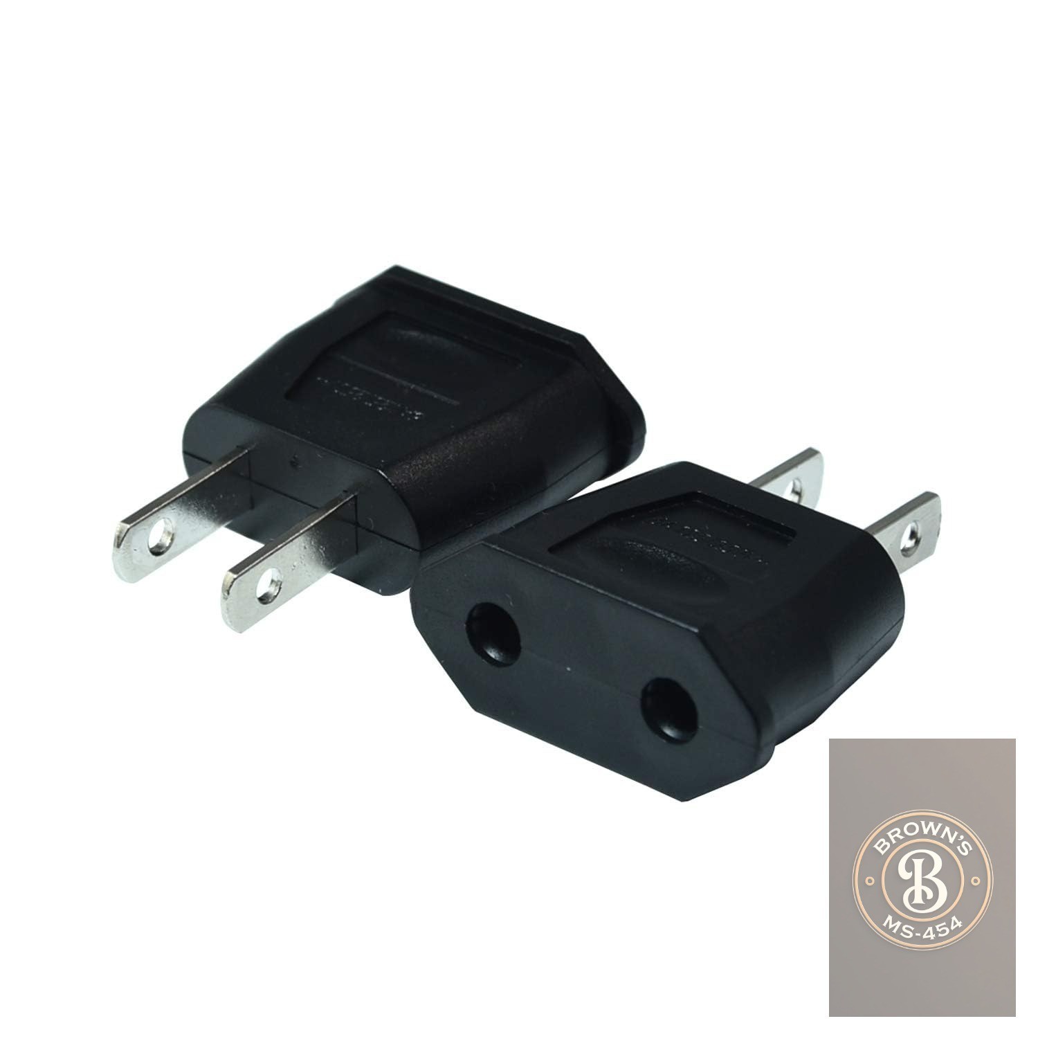 Socket Plug Adapter Europe EU Euro To US Travel Charger AC Power Converter 2PCS