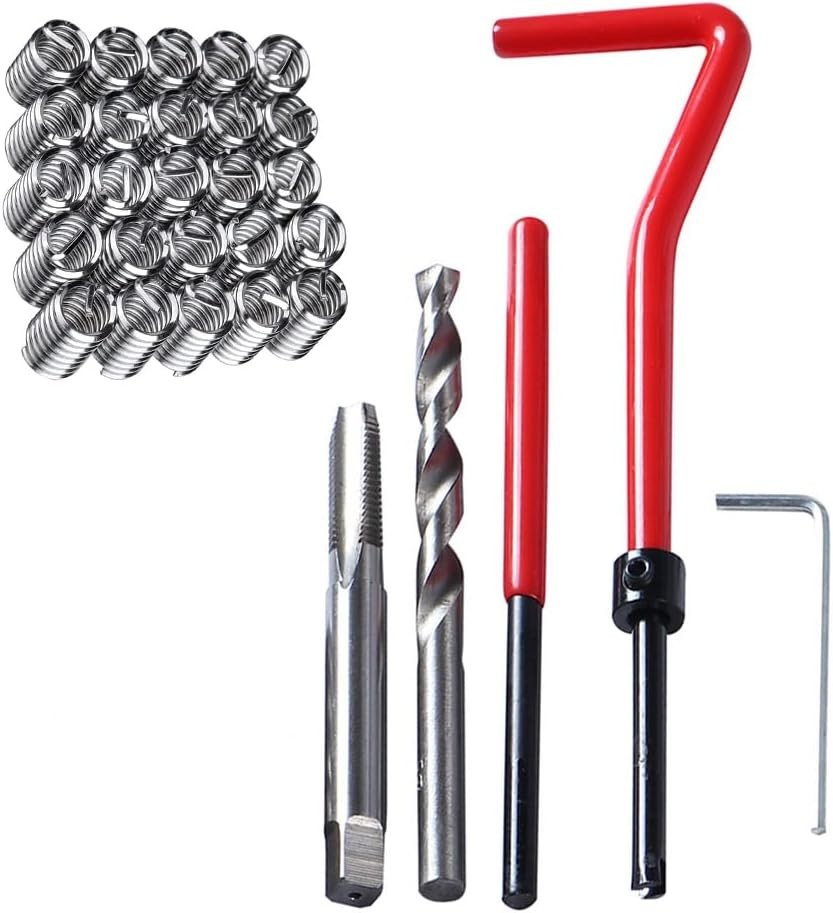 30PCS M6 x 1.0mm Thread Repair Insert Kit, Metric Helicoil Kit Compatible Hand T