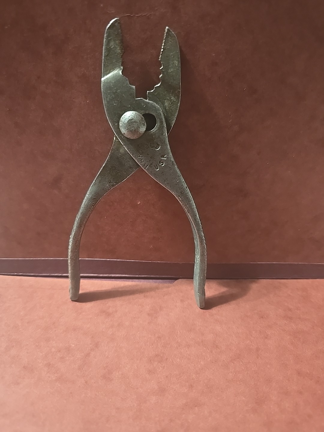 Vintage 1950s Ford 6 Inch Slip Joint Pliers. Marked Harrold USA. Work Rare!