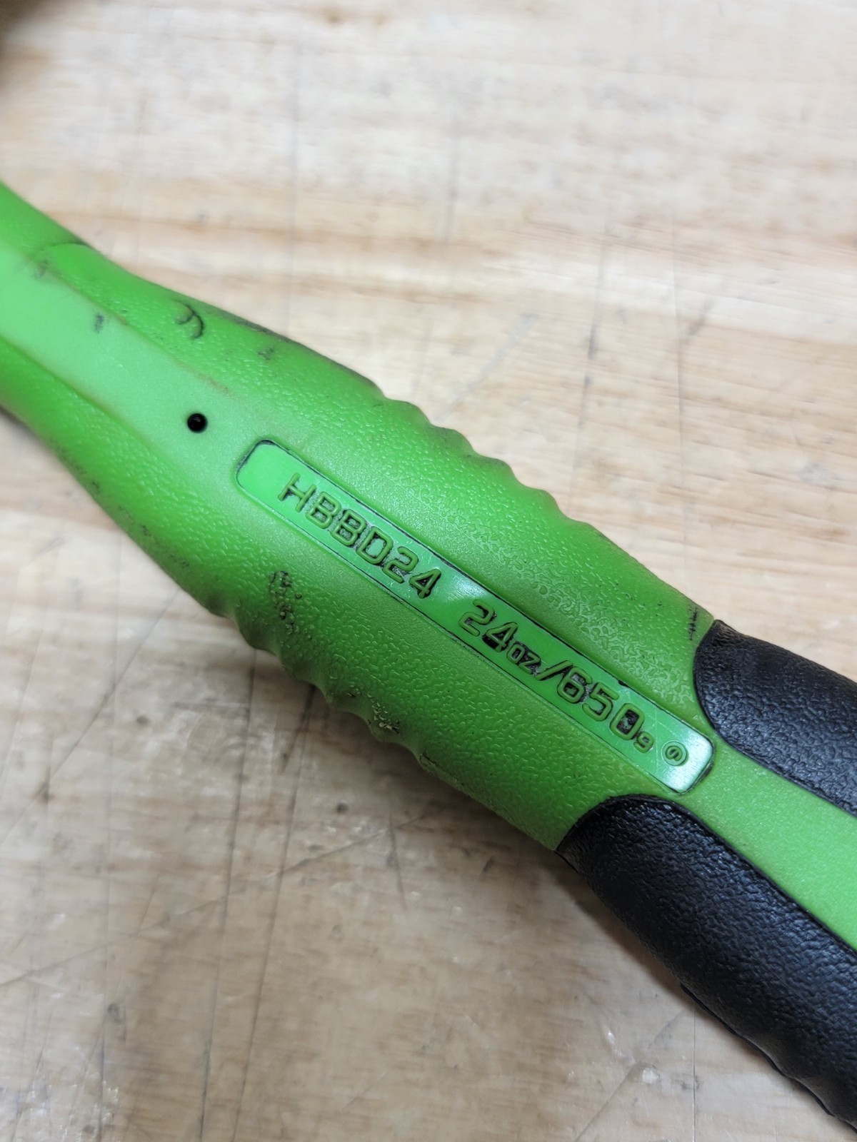 Snap On HBBD24G 24 oz Ball Peen Soft Grip Dead Blow Hammer GREEN USA MADE